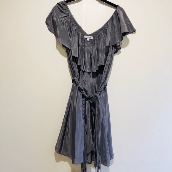 Miha Dresses & Skirts - MIHA***Beautiful Gray Dress w/ Gorgeous Belt